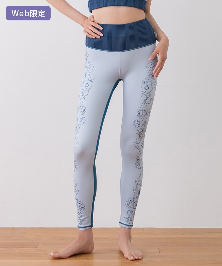 SUKALA】ドローイングフラワーパネルレギンス(XS・S・M・Lサイズ