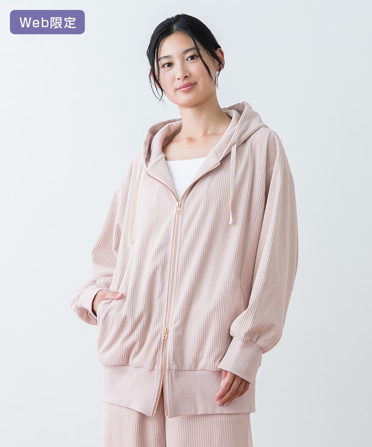 SUKALA】スフレリブダブルジップフーディ(Fサイズ オフホワイト