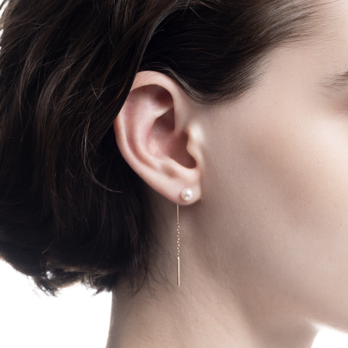 GOSSAMER ステープル ダイヤモンド ピアス