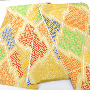 袋帯 振袖用 西陣織 川島織物 松川菱 多色×金 七宝 亀甲花菱 金糸 全通