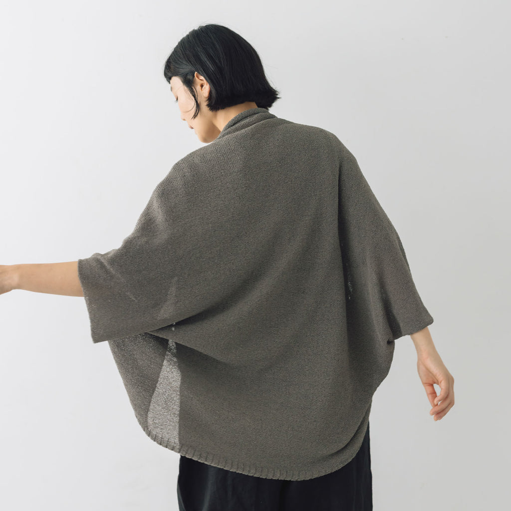 evam eva】ニット ポンチョ カシミヤ シルク グレー ウォッシャブル