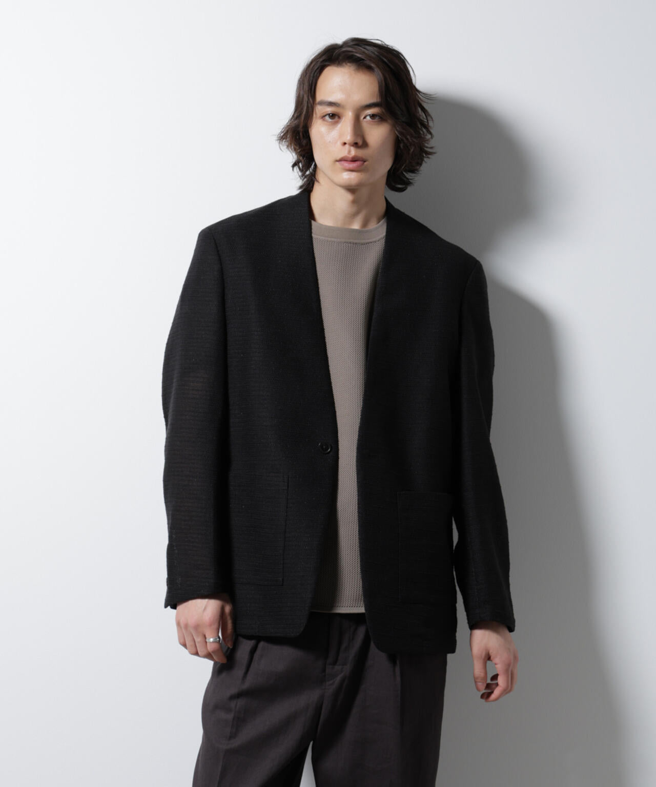 スラブラメ ノーカラージャケット