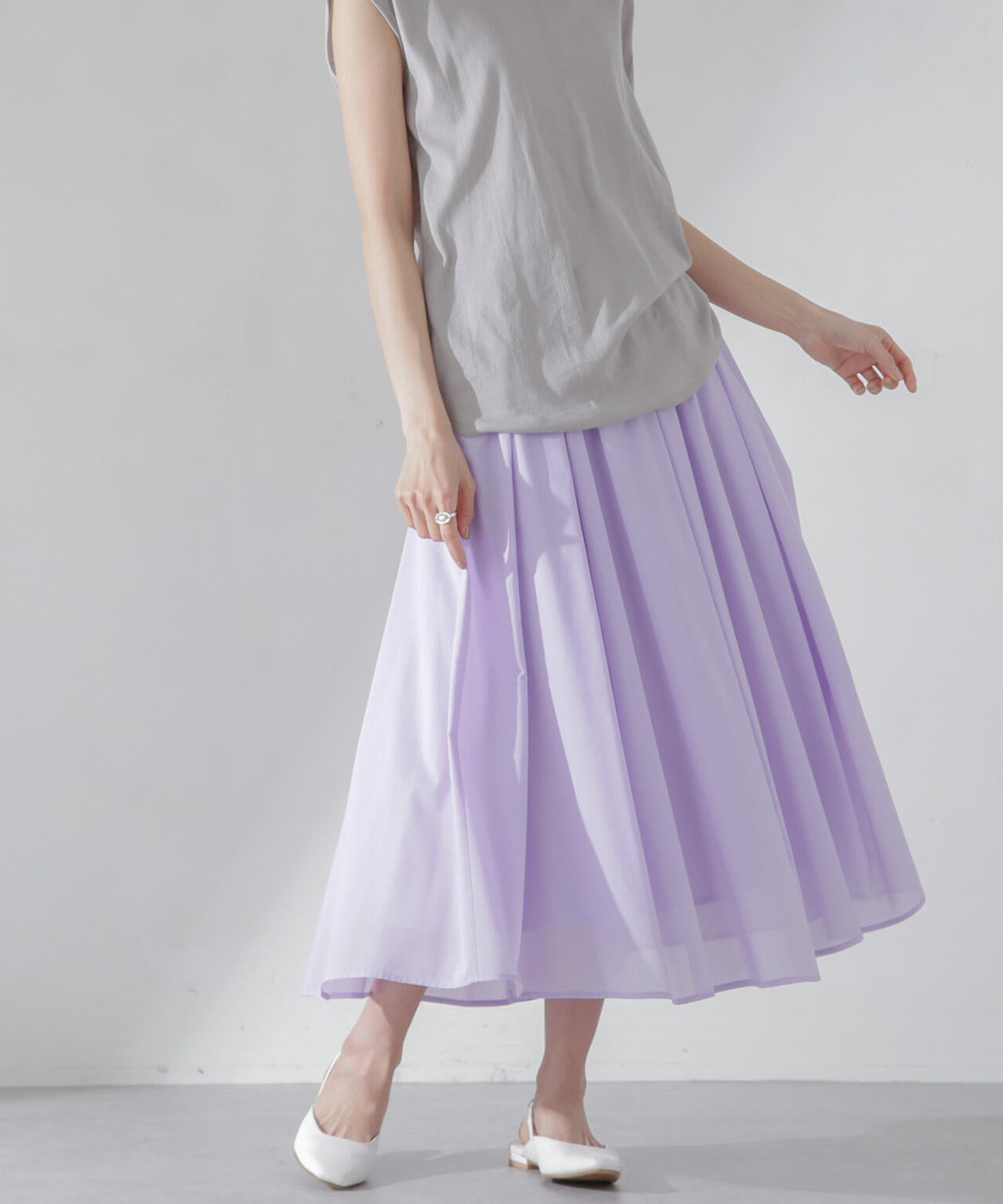 レオファイン ギャザー フレア スカート （セットアップ可）