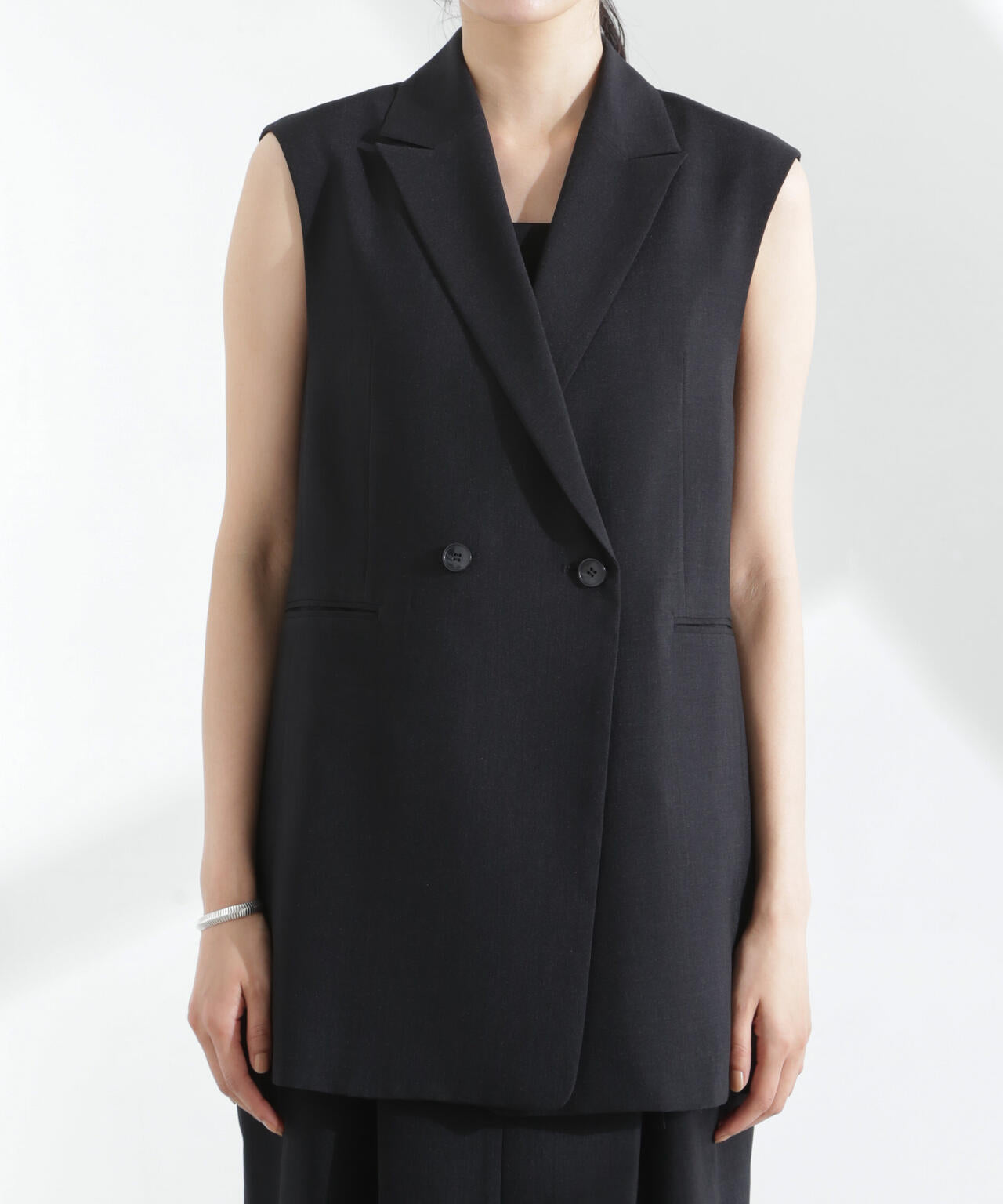 メランジドライ テーラード ダブルジレ ( セットアップ 可)