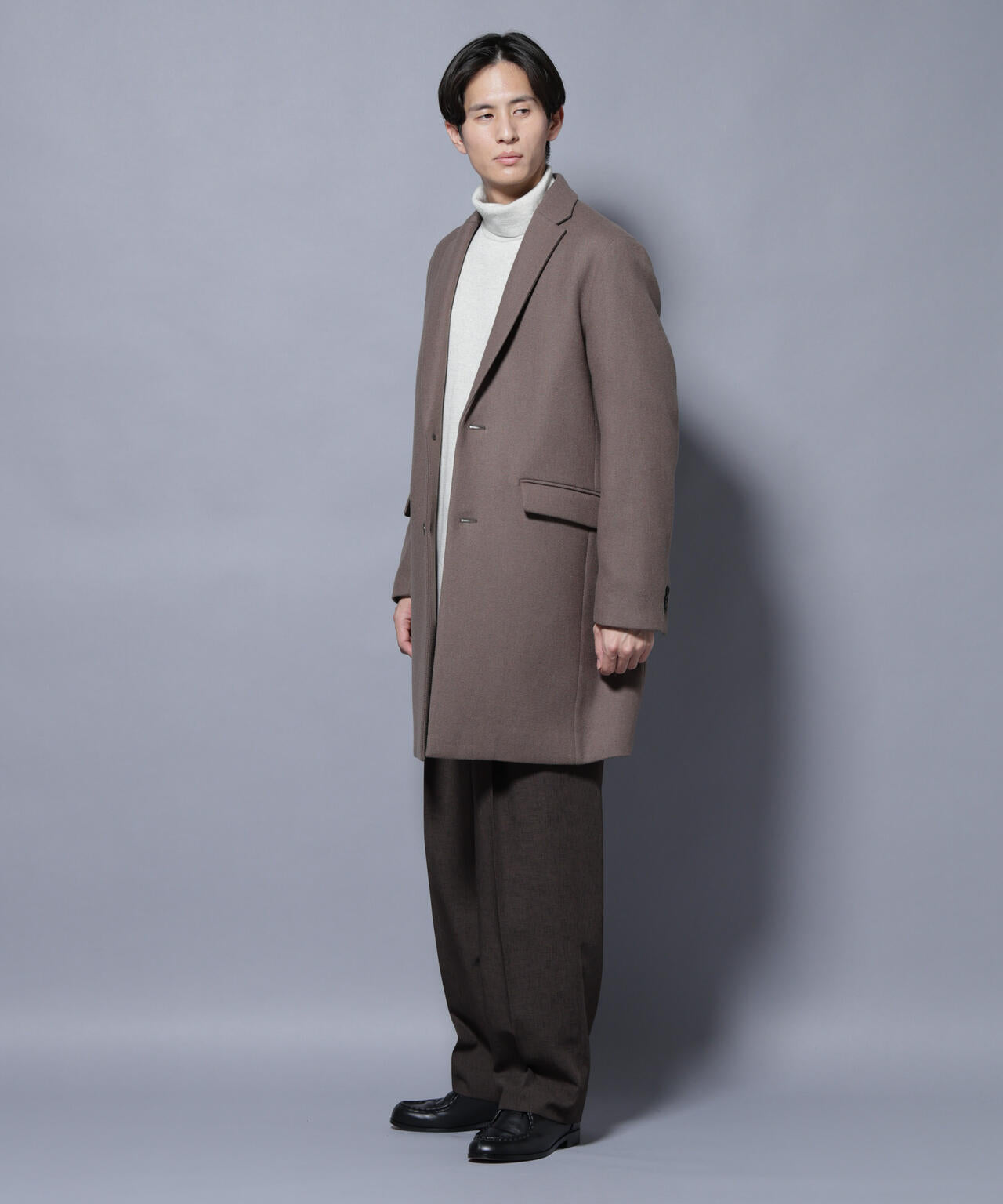 ウール/Nメルトンチェスターコート