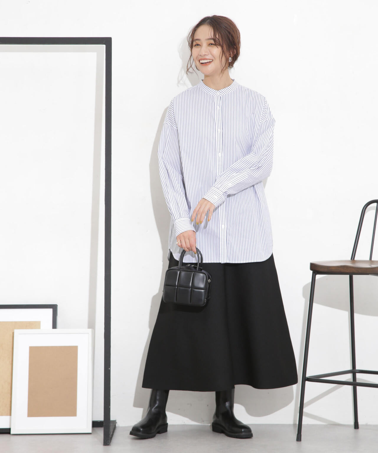 総針 ニット フレアスカート ( セットアップ 可）