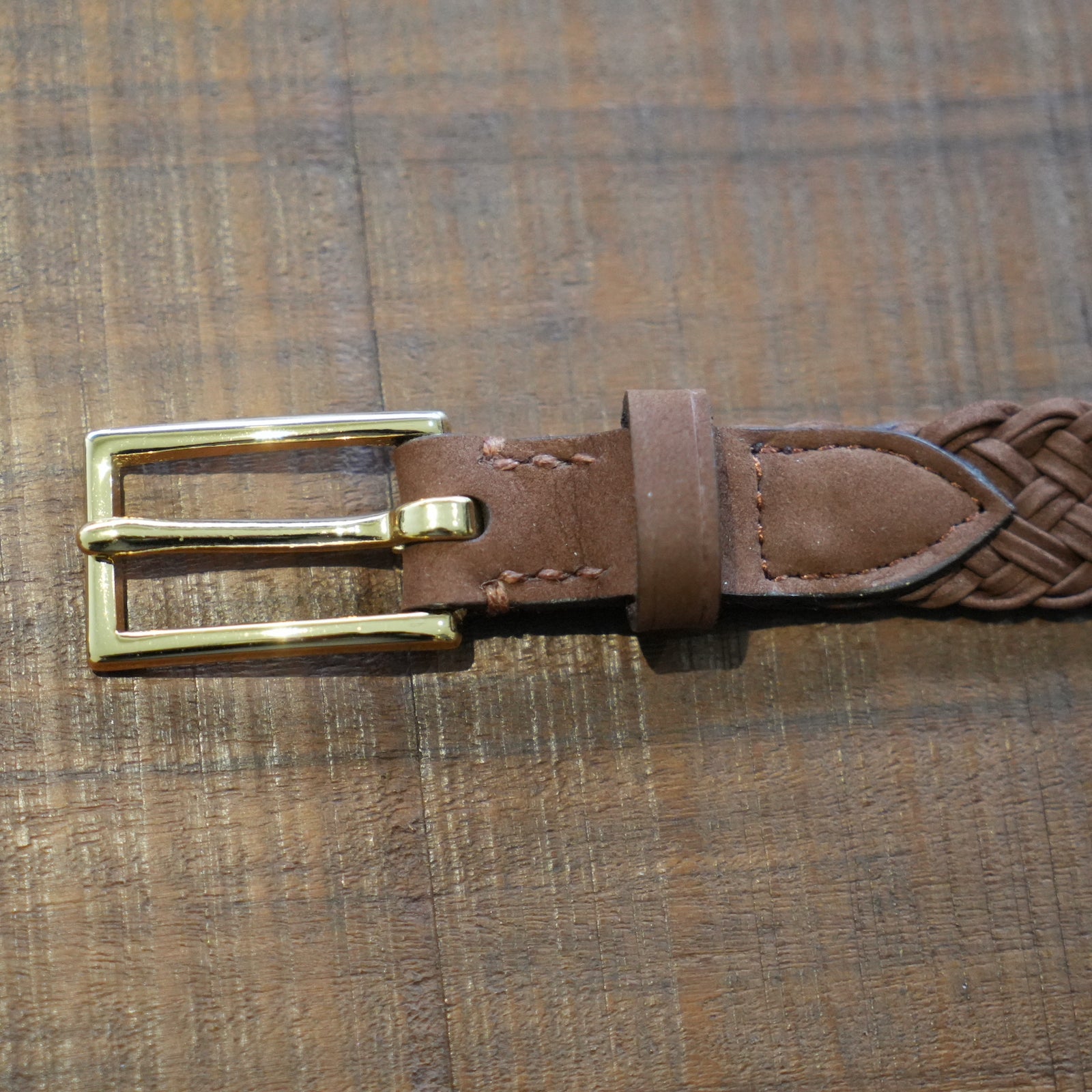 HEUGN NUBUCK LEATHER MESH BELT 