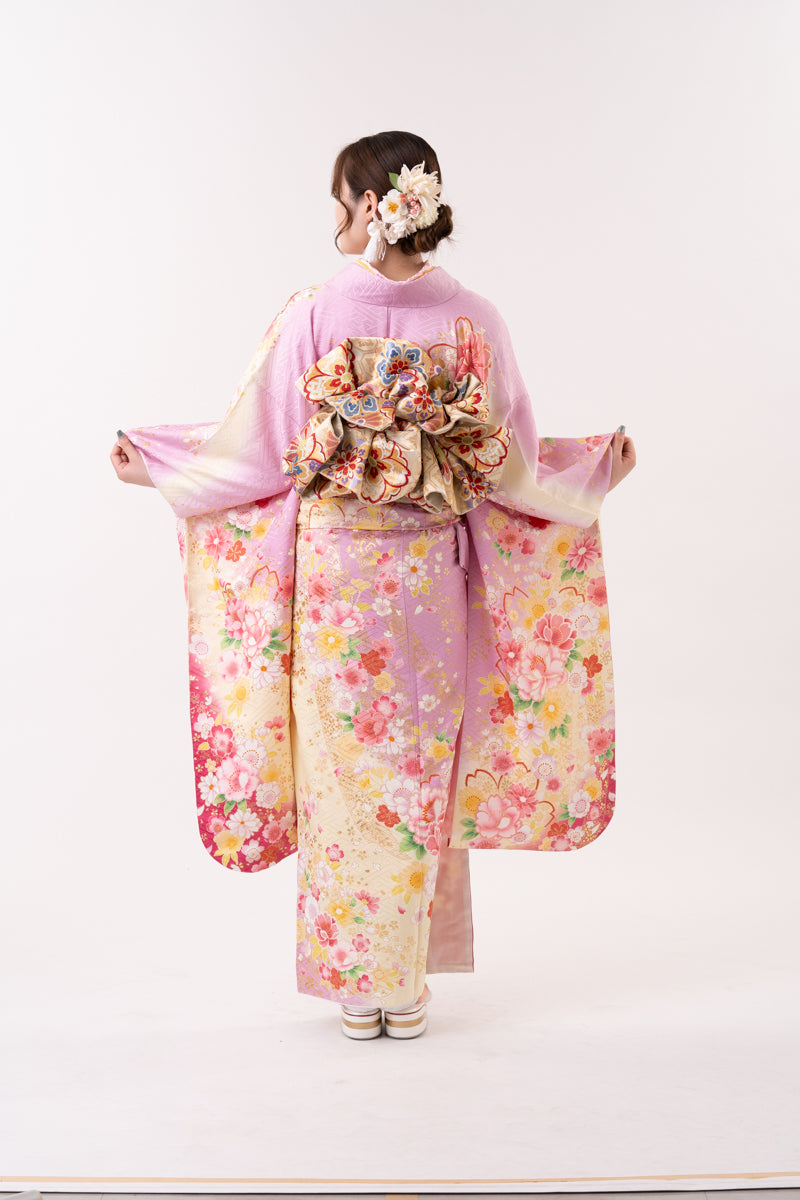 ピンク地 薄黄色桜柄 正絹振袖【211】 – SAKURA TOKYO