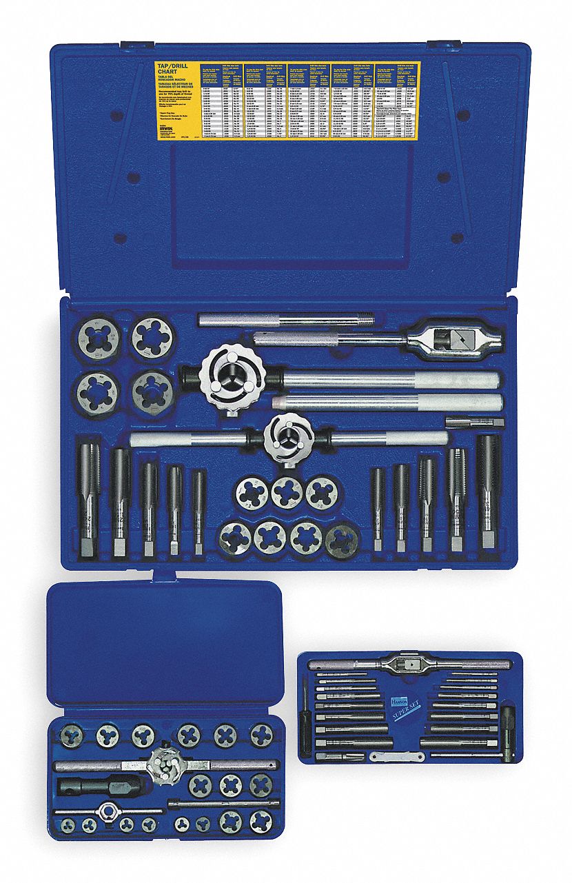 IRWIN, 66 Pieces, M3x0.5 Min. Tap Thread Size, Tap and Die Set