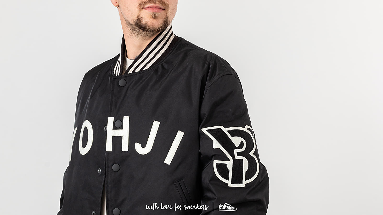 Jackets Y-3 Yohji Letters Bomber Black/ Ecru (FJ0321) | Footshop
