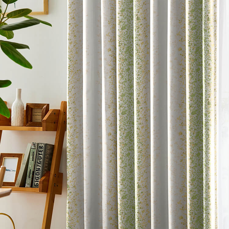 グリーン]花柄ドレープカーテン 2級遮光 洗濯可 | 【公式】LOWYA