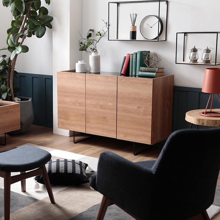 木製リビングボード シンプルモダンなおしゃれなテイスト(シャビー