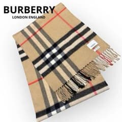 極美品 現行タグ バーバリー カシミヤ100% ノバチェック柄 マフラー