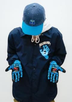 新品 サンタクルーズ x MxMxM スクリーミングハンドグローブ 黒青