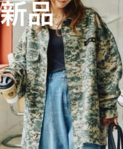 新品ニコアンド メイクスタッフ ワッペンシャツジャケット モザイク1