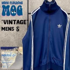 70s《US古着》ヴィンテージ アディダス トラックジャケットロゴ刺繍