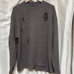 ナンバーナイン ダメージ加工 ニット セーター ブラウン - メルカリ