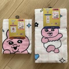 おぱんちゅうさぎ タオル しまむら 振り向き ピンク 白 チェック
