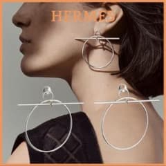 入手困難 エルメス フープ ピアス シルバー 925 - メルカリ