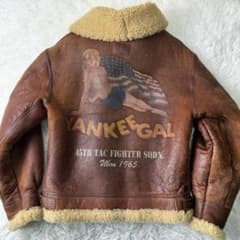 美品/希少✨AVIREX フライトジャケット B-3 ピンナップガール ブラウン