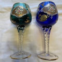 ベネチアングラス2客1セット 青、緑 - メルカリ