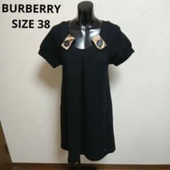 BURBERRY バーバリー チェック柄 ブラック 半袖ワンピース 38 - メルカリ