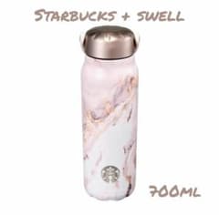 韓国スタバ ☆ swell ピンクマーブル ボトル 700ml - メルカリ