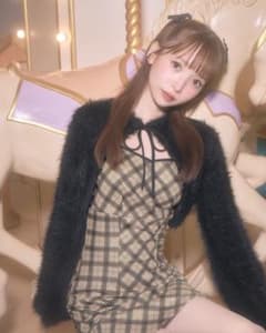 オリジナルチェック柄アンサンブルミニワンピース - メルカリ