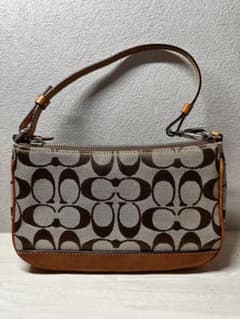 美品 コーチ ショルダーバッグ アクセサリーポーチ キャンバス 6094