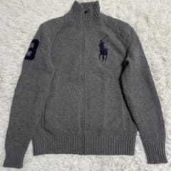 近年】ポロラルフローレン ドライバーズニット ビックポニー XS グレー