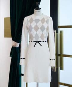 herlipto Moor Argyle Ribbon Knit Dress S - メルカリ
