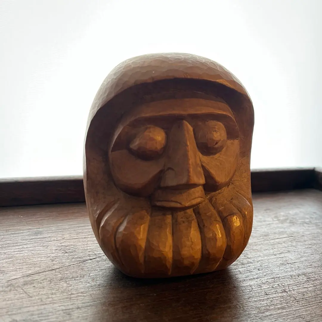 大正時代希少な相州ダルマ木製18センチ 1920年代張り子型 木製