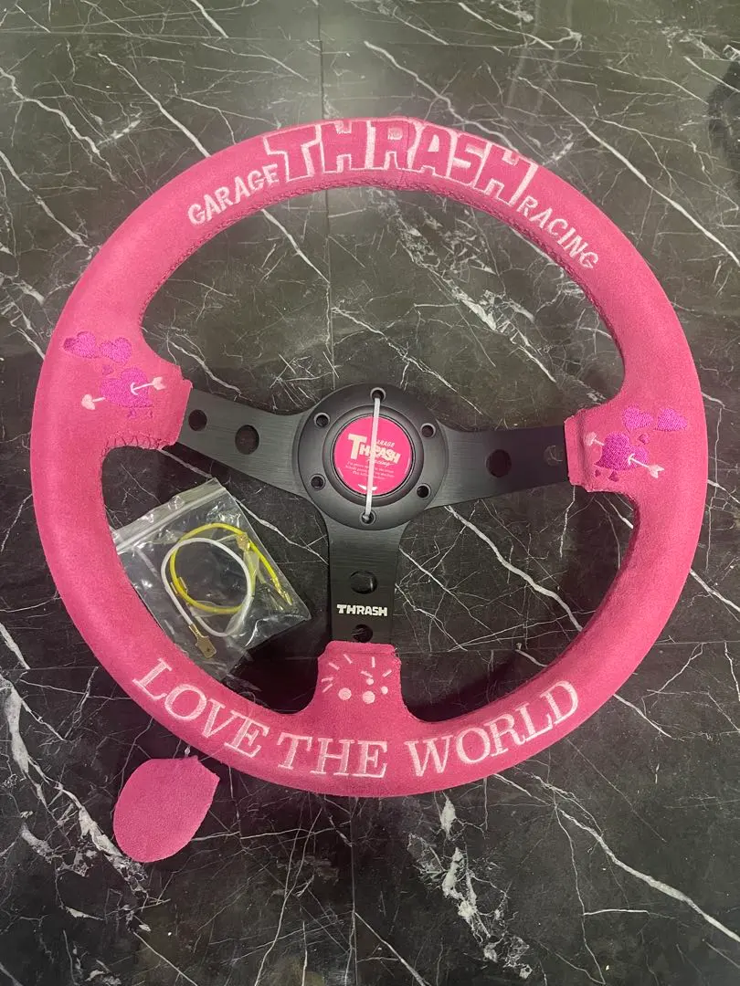 THIRASH RACING ステアリング 黒バックスキン