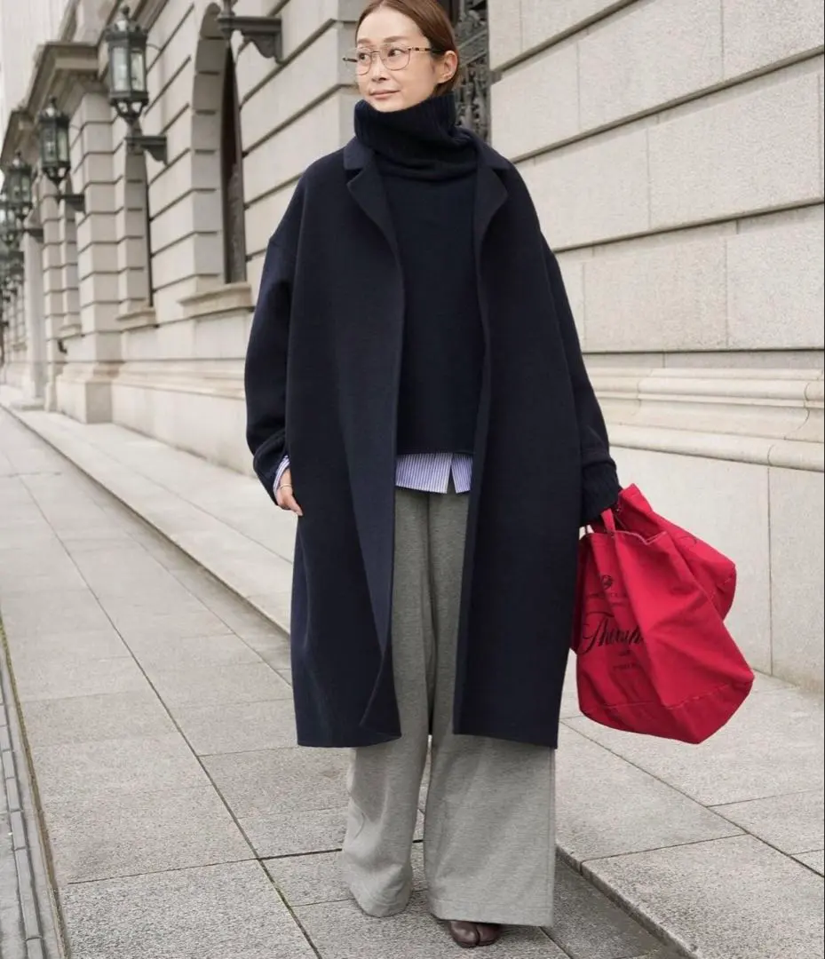 2026年最新】ウールアンゴラリバーコート deuxieme ネイビーの人気