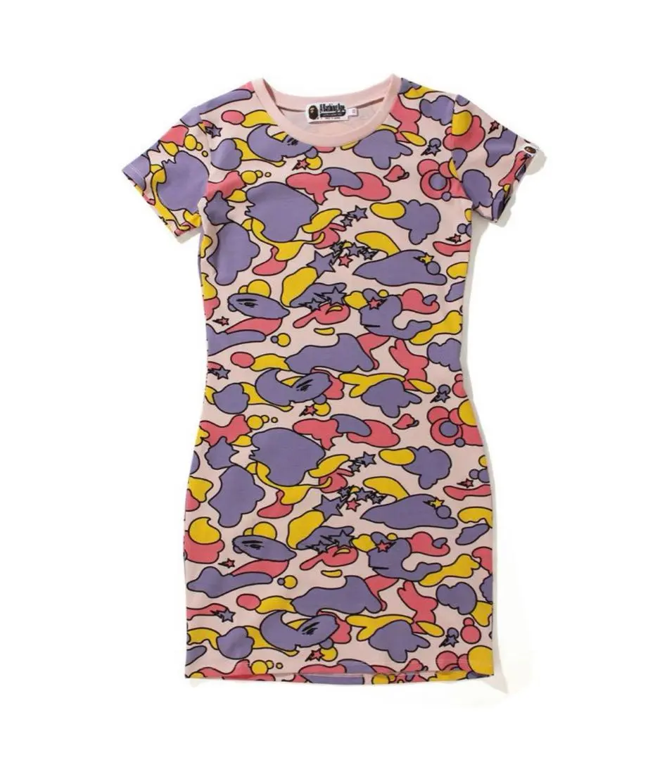 大幅値下げ✴︎正規品希少アベイシングエイプ半袖ミニワンピースピンク