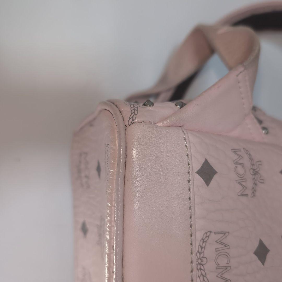 MCM エムシーエム スタッズ 金具ロゴ リュック パウダーピンク