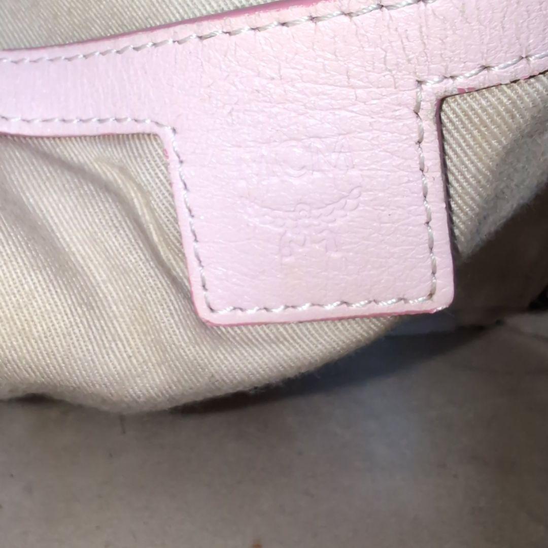 MCM エムシーエム スタッズ 金具ロゴ リュック パウダーピンク