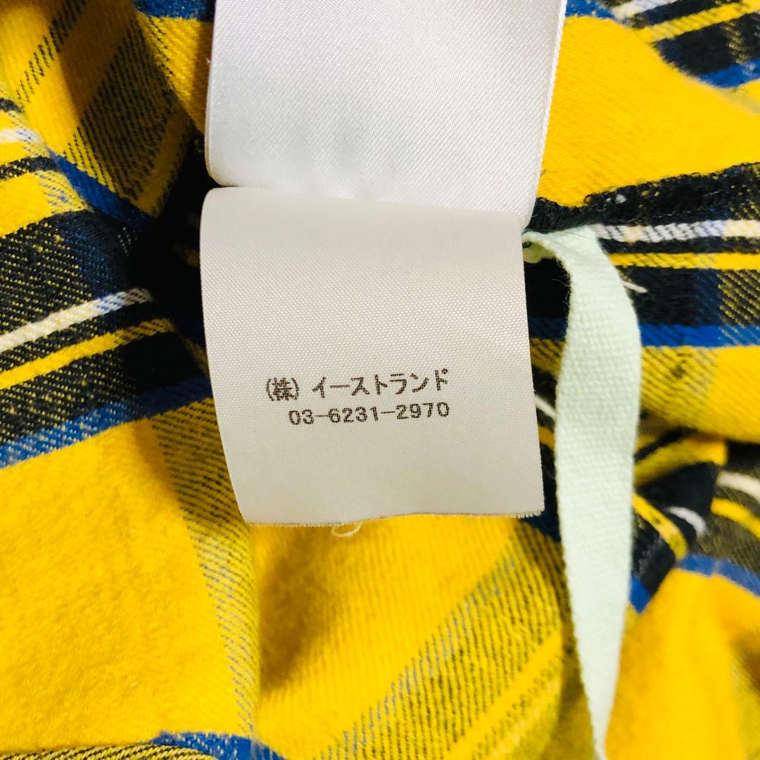 希少デザイン】オフホワイト バックアロー チェック フランネルシャツ