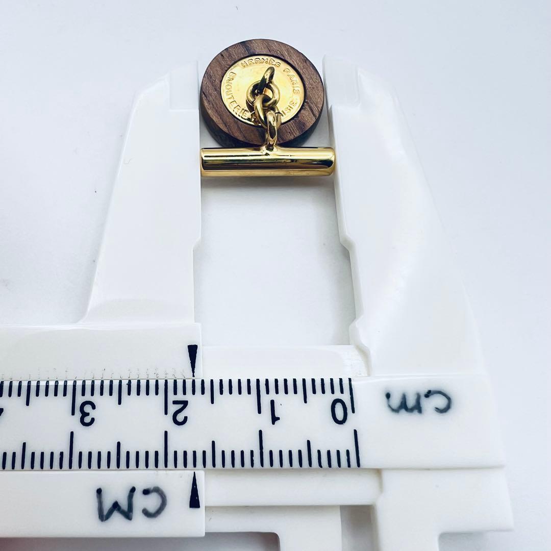 エルメス　セリエ　ウッド　メタル　ゴールド　カフス　カフリンクス