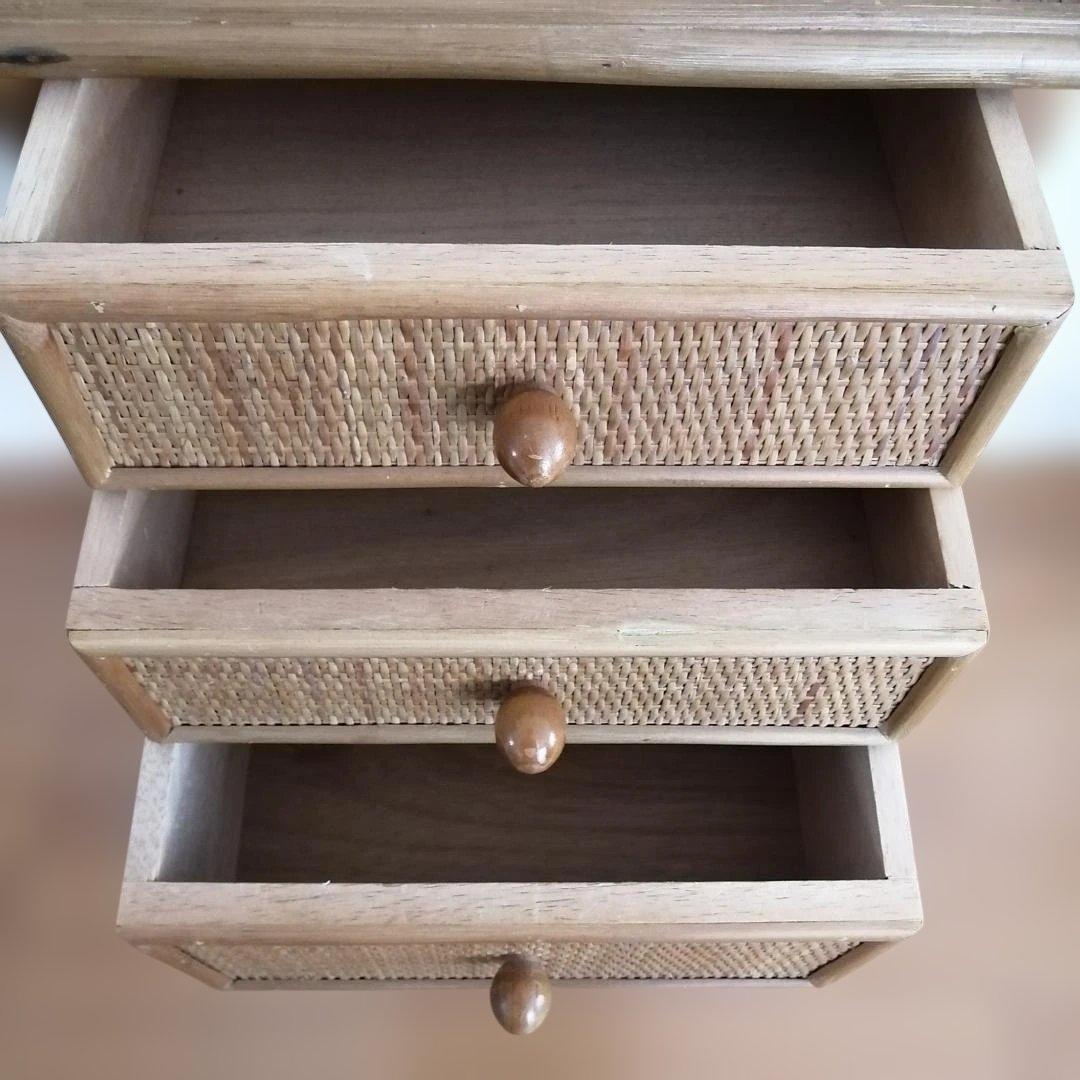 ヴィンテージ 籐ラタン 6段チェスト ラタン レトロ 引き出し 収納