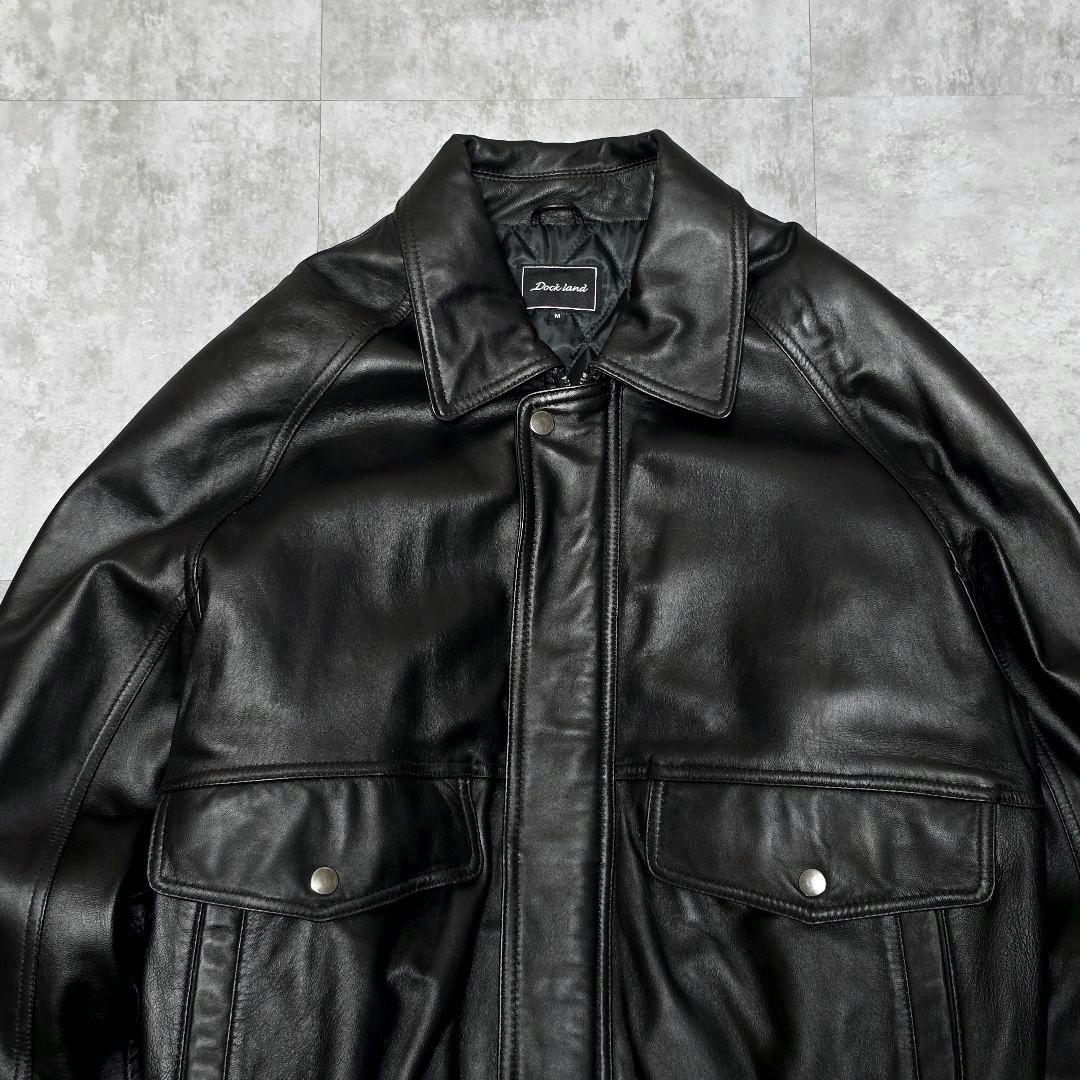 00s 【archive 】羊革 レザージャケット A-2型 M 中綿 ブラック