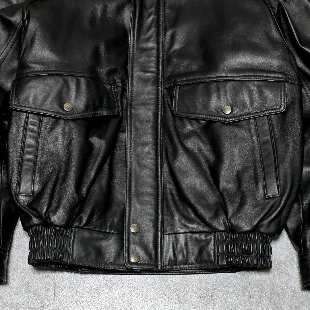 00s 【archive 】羊革 レザージャケット A-2型 M 中綿 ブラック