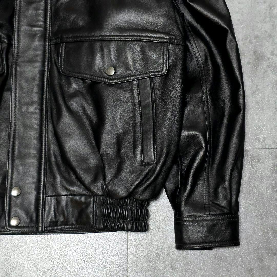 00s 【archive 】羊革 レザージャケット A-2型 M 中綿 ブラック