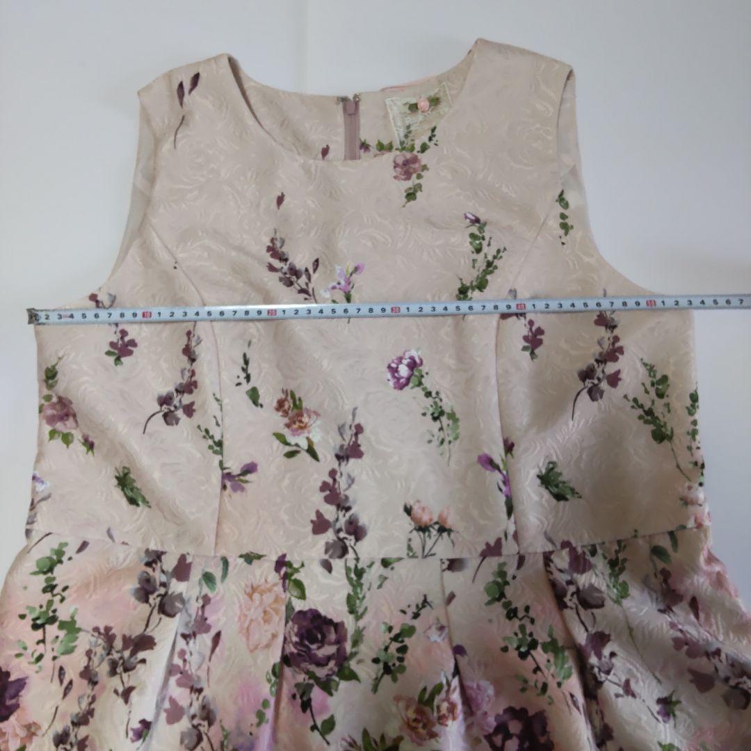 46　花柄　ローズティアラワンピース　ピンク　吹き上げ　フラワー