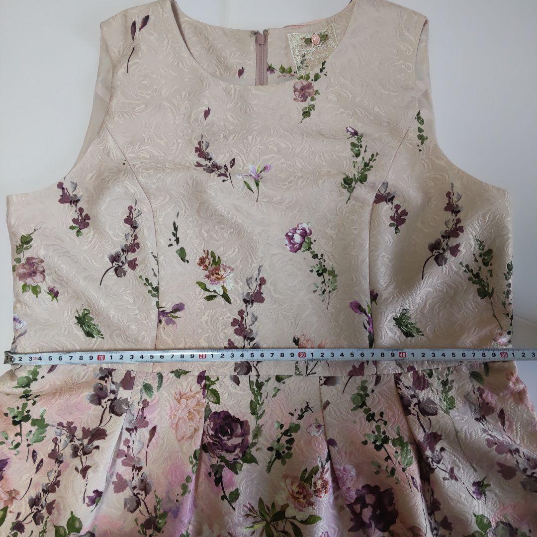 46　花柄　ローズティアラワンピース　ピンク　吹き上げ　フラワー