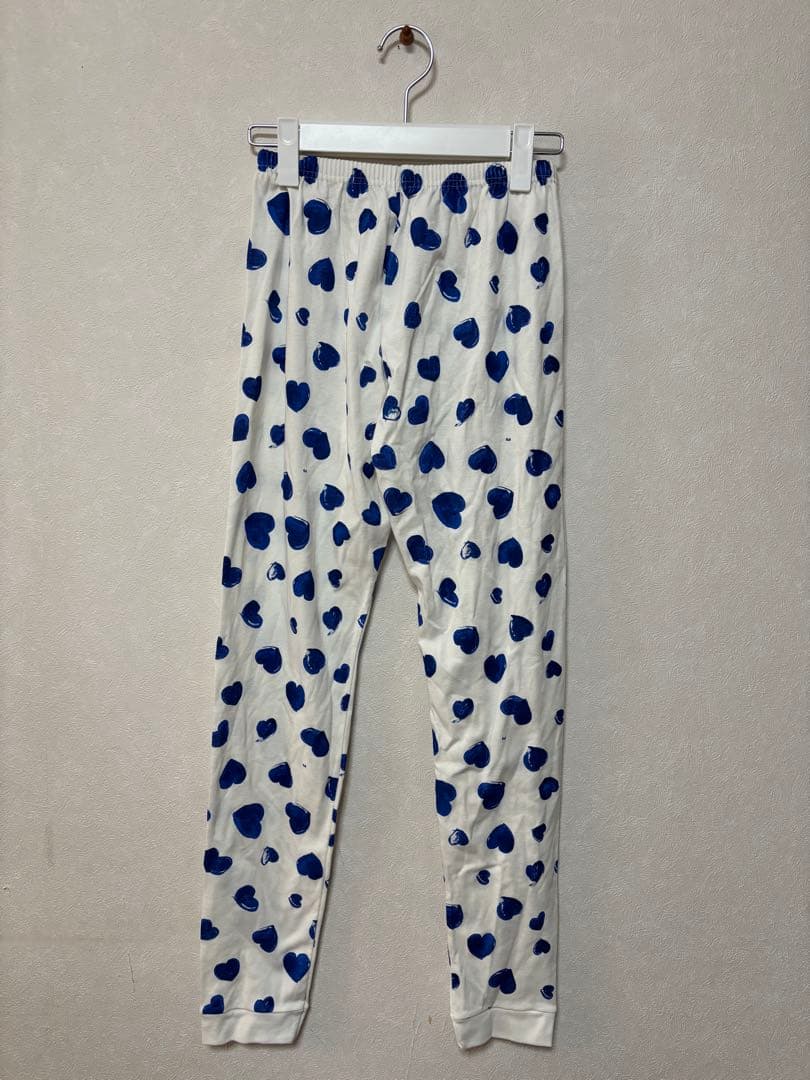 新品タグ付 プチバトー 青ハート柄パジャマ　14ans