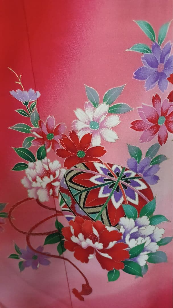 七五三 女の子着物 赤色 花柄 蝶刺繍 着物 3才の通販はau PAY