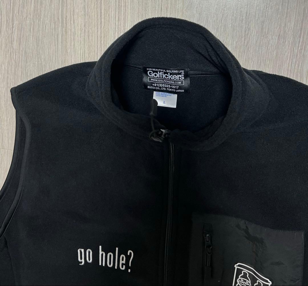 Golfickers ゴルフィッカーズ　フリースベスト　ブラック　Lサイズ