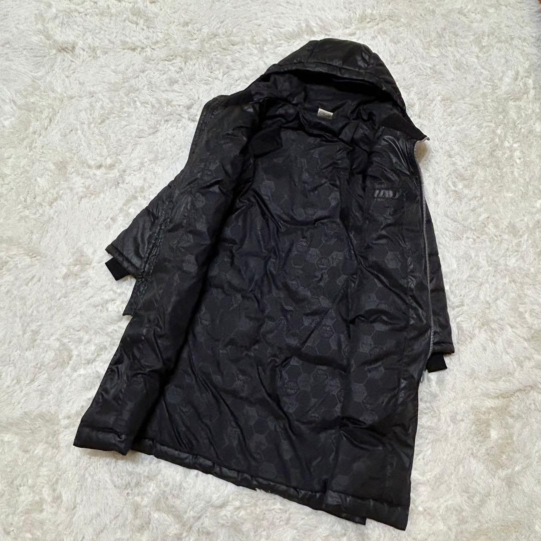 良品★アスレタ〔130〕キッズ ベンチコート フード付 ダブルジップ 黒