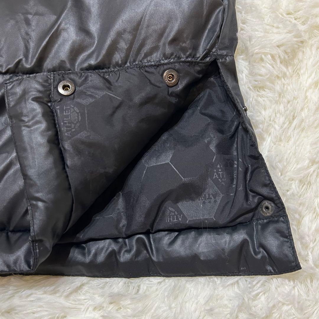 良品★アスレタ〔130〕キッズ ベンチコート フード付 ダブルジップ 黒